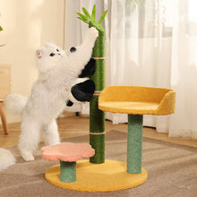 Load image into Gallery viewer, HiFuzzyPet Sisal Flower Cat Tree with Panda Doll