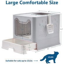 Load image into Gallery viewer, enclosed cat litter box size chart
