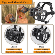 Load image into Gallery viewer, HiFuzzyPet Basket Dog Muzzle with Movable Cover