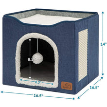Load image into Gallery viewer, indoor cat bed house size chart