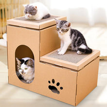 Load image into Gallery viewer, Double Decker Cardboard Cat House Scratcher
