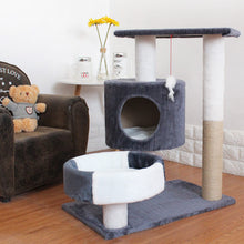 Load image into Gallery viewer, HiFuzzyPet Plush Cat Tree House with Sisal Scratching Posts