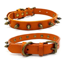 Load image into Gallery viewer, HiFuzzyPet Leather Spiked Dog Collars