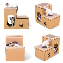 Load image into Gallery viewer, Double Decker Cardboard Cat House Scratcher