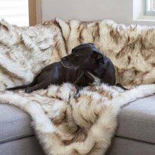 Load image into Gallery viewer, black fur dog blanket couch protector