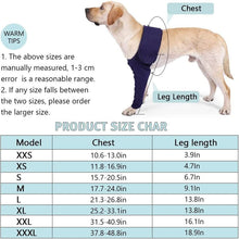 Load image into Gallery viewer, dog front leg brace sleeve size chart