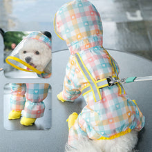 Load image into Gallery viewer, pink plaid dog raincoat