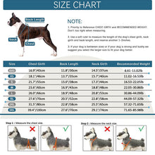 Load image into Gallery viewer, warm dog coats size chart