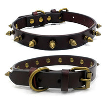 Load image into Gallery viewer, HiFuzzyPet Leather Spiked Dog Collars