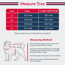 Load image into Gallery viewer, full body dog lift harness size chart