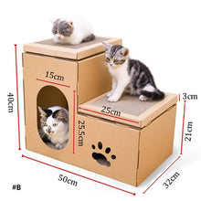 Load image into Gallery viewer, Double Decker Cardboard Cat House Scratcher