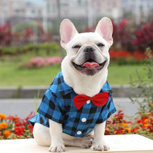 Load image into Gallery viewer, HiFuzzyPet Soft Dog Plaid Shirts with Bow Tie