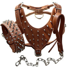 Load image into Gallery viewer, HiFuzzyPet 3pcs Spiked Dog Collars, Pointed Rivets Chest Strap