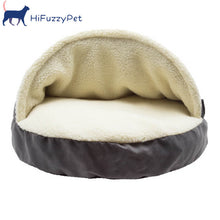 Load image into Gallery viewer, HiFuzzyPet Round Snuggery Hooded Dog Blanket Bed for Dogs and Cats