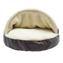 Load image into Gallery viewer, HiFuzzyPet Round Snuggery Hooded Dog Blanket Bed for Dogs and Cats
