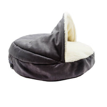 Load image into Gallery viewer, HiFuzzyPet Round Snuggery Hooded Dog Blanket Bed for Dogs and Cats