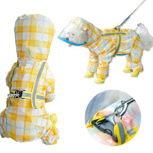 Load image into Gallery viewer, yellow plaid dog raincoat