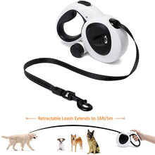 Load image into Gallery viewer, HiFuzzyPet Retractable Dog Leash with Lights and Poop Bag Holder- 16Ft