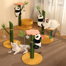 Load image into Gallery viewer, HiFuzzyPet Sisal Flower Cat Tree with Panda Doll