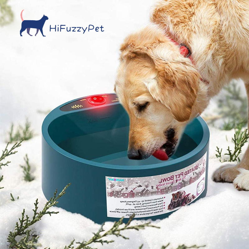 Outdoor Heated Water Bowl for Dogs & Cats, Automatic Dog Heateing Bowl 2.2L Large Capacity, Pet