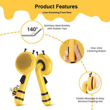Load image into Gallery viewer, HiFuzzyPet Cute Little Bee Self-cleaning Pet Brush