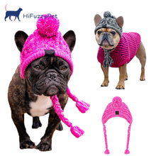 Load image into Gallery viewer, soft & warm dog hat with pom pom