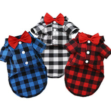 Load image into Gallery viewer, HiFuzzyPet Soft Dog Plaid Shirts with Bow Tie