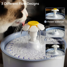 Load image into Gallery viewer, HiFuzzyPet Flower Cat Water Fountain, 67oz/2.0L