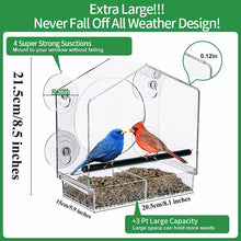 Load image into Gallery viewer, HiFuzzyPet Window Bird Feeder,Wild Bird Feeders with 4 Super Strong Suction
