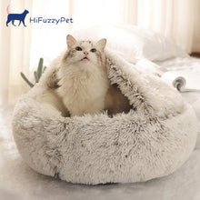 Load image into Gallery viewer, HiFuzzyPet Cat Cave Bed With Fluffy Cover