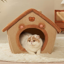 Load image into Gallery viewer, HiFuzzyPet Foldable Pet Cat Bed-House Shaped