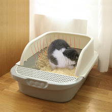 Load image into Gallery viewer, HiFuzzyPet Semi-Closed Top Cat Litter Tray, Kitty Toilet With Shovel