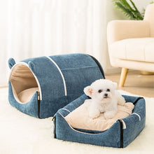 Load image into Gallery viewer, HiFuzzyPet Foldable Cave House Shape Nest Pet Sleeping Bed