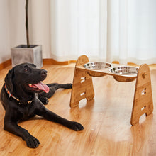 Load image into Gallery viewer, HiFuzzyPet Wooden Elevated Dog Bowls