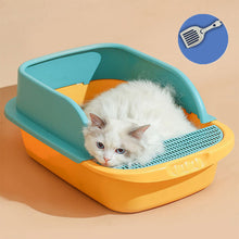 Load image into Gallery viewer, HiFuzzyPet Semi-Closed Top Cat Litter Tray, Kitty Toilet With Shovel