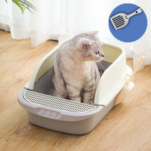 Load image into Gallery viewer, HiFuzzyPet Semi-Closed Top Cat Litter Tray, Kitty Toilet With Shovel