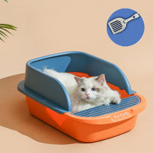 Load image into Gallery viewer, HiFuzzyPet Semi-Closed Top Cat Litter Tray, Kitty Toilet With Shovel