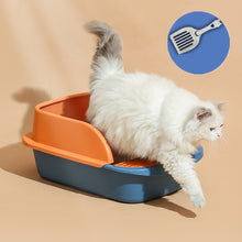 Load image into Gallery viewer, HiFuzzyPet Semi-Closed Top Cat Litter Tray, Kitty Toilet With Shovel