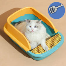 Load image into Gallery viewer, HiFuzzyPet Semi-Closed Top Cat Litter Tray, Kitty Toilet With Shovel