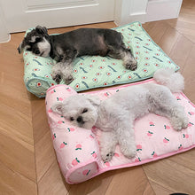 Load image into Gallery viewer, HiFuzzyPet Washable Cooling Dog Bed with Pillow