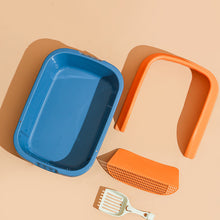 Load image into Gallery viewer, HiFuzzyPet Semi-Closed Top Cat Litter Tray, Kitty Toilet With Shovel
