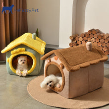 Load image into Gallery viewer, HiFuzzyPet Foldable Pet Cat Bed-House Shaped