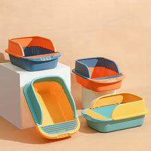 Load image into Gallery viewer, HiFuzzyPet Semi-Closed Top Cat Litter Tray, Kitty Toilet With Shovel