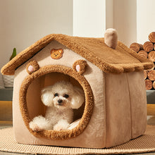 Load image into Gallery viewer, HiFuzzyPet Foldable Pet Cat Bed-House Shaped