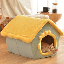 Load image into Gallery viewer, HiFuzzyPet Foldable Pet Cat Bed-House Shaped