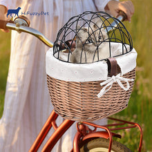 Load image into Gallery viewer, HiFuzzyPet Weave Small Dog Cat Bike Basket