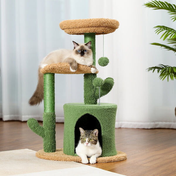 Cactus Cat Scratching Tree With Soft Hammock