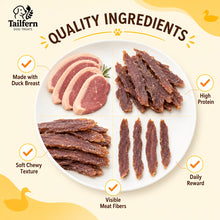 Load image into Gallery viewer, Tailfern Duck Jerky Dog Treats, High Protain Dog Training Treats
