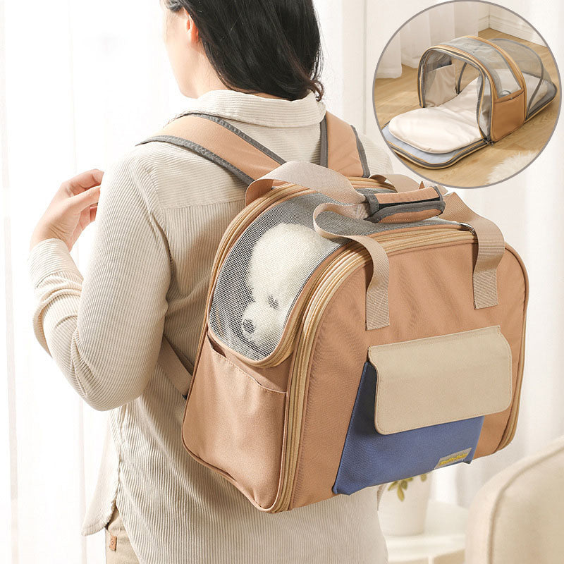 HiFuzzyPet 3-in-1 Expandable Travel Breathable Dog Carrier Bag