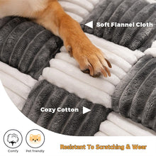 Load image into Gallery viewer, Cream Square Plaid Cozy Dog Bed Sofa Protector Cover

